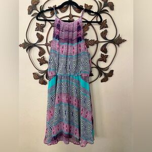 Lush colorful Sundress Elastic Waist Fully Lined Large